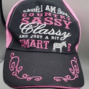 Country Sassy Classy Women's Black and Pink Hat